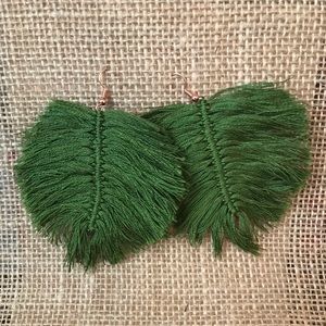 Macrame Feather Earrings